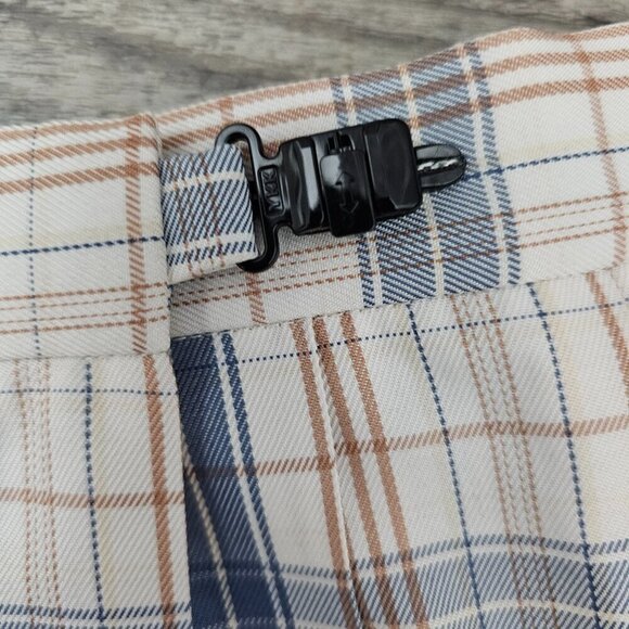 💎Hoshino Pleated Plaid Blue And Cream Tartan Mini Skirt - Picture 5 of 8